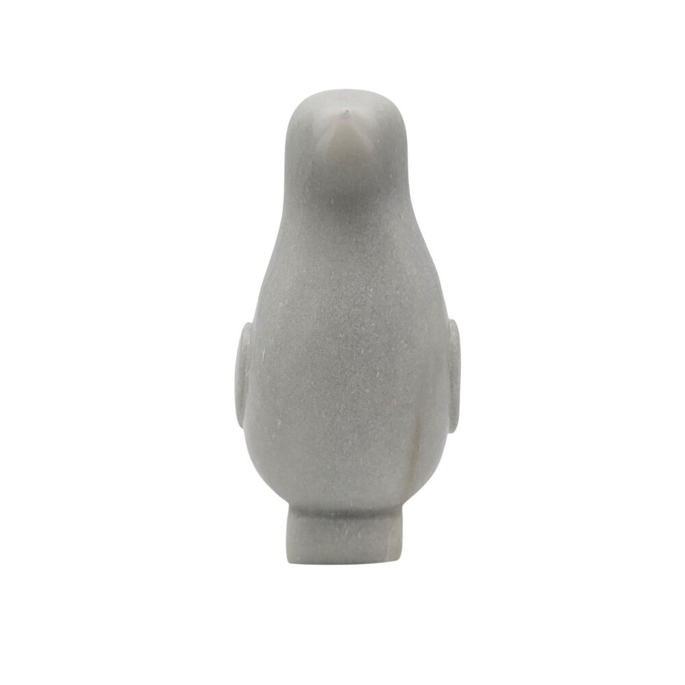 Carved White Marble Penguin Sculpture 8" Tall - Picture 4 of 6